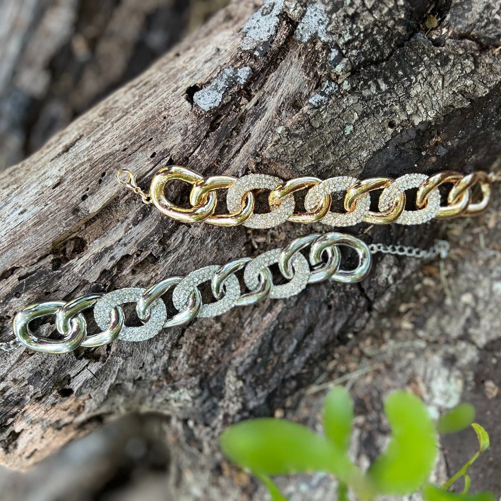 CHAIN LINK DESIGN BRACELET SET OF 2